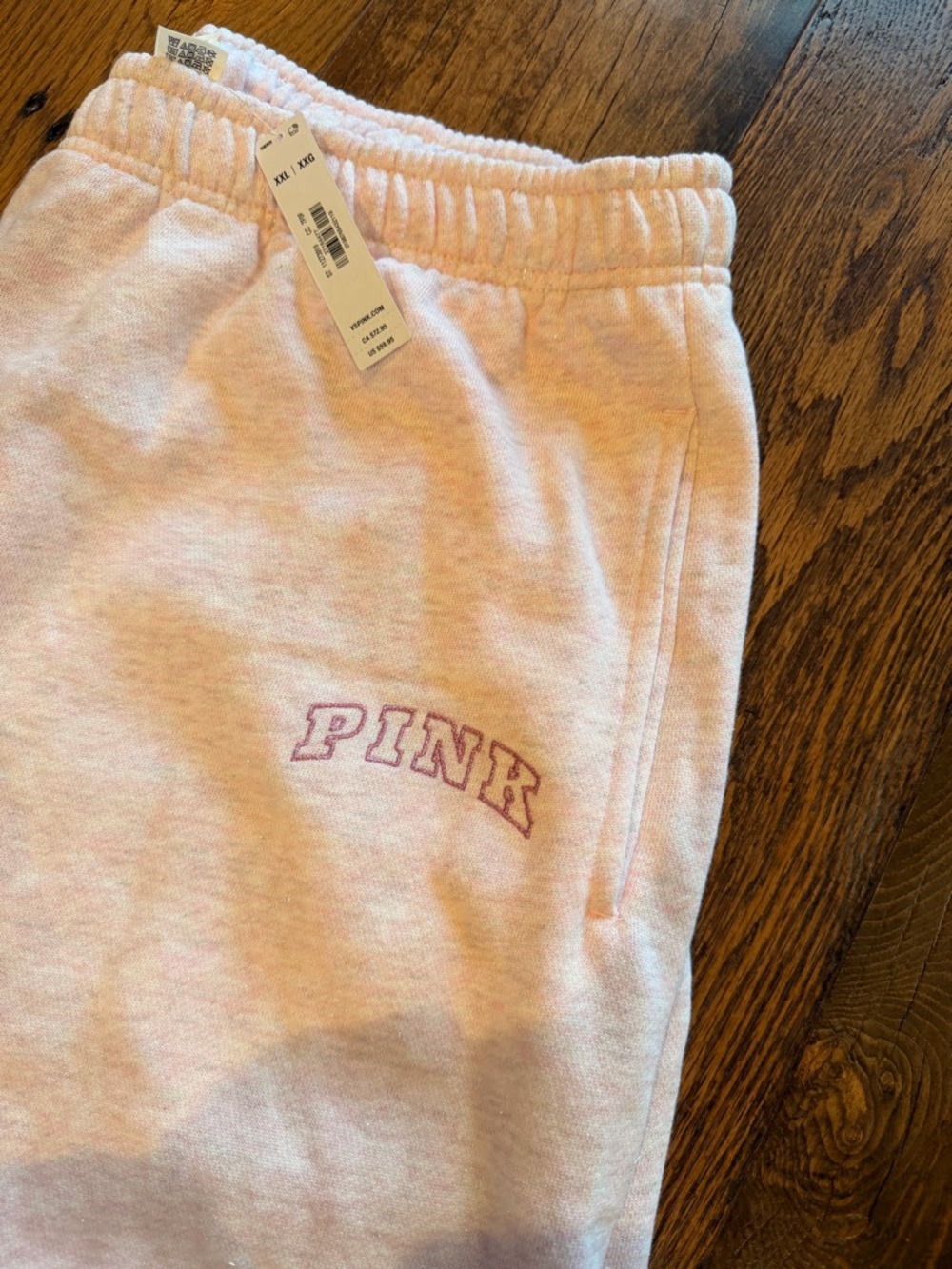 XXL PINK Victoria’s Secret Sweatpants Sparkly Pink Plus Size 2X VS MSRP $60 cozy - Picture 7 of 10